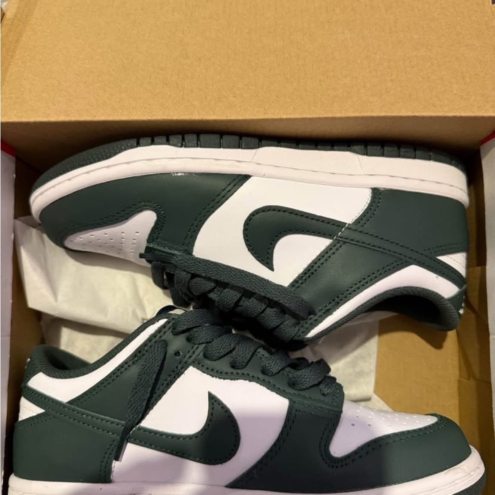 Nike Men's Dark Green and White Sneakers